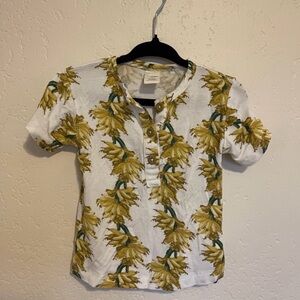 The Woods Kate Quinn Baby Banana Print Shirt 12-18M Button Henley